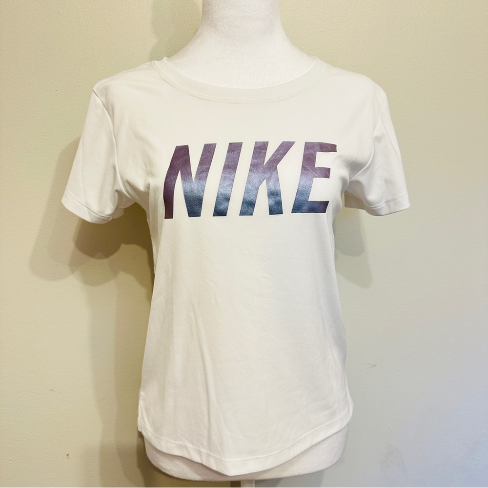Nike Dri Fit Iridescent Mesh Back Athletic Top - Size XS